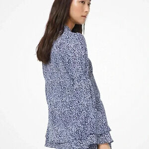 Michael Kors Mini Ikat-Print Crepe Blouse